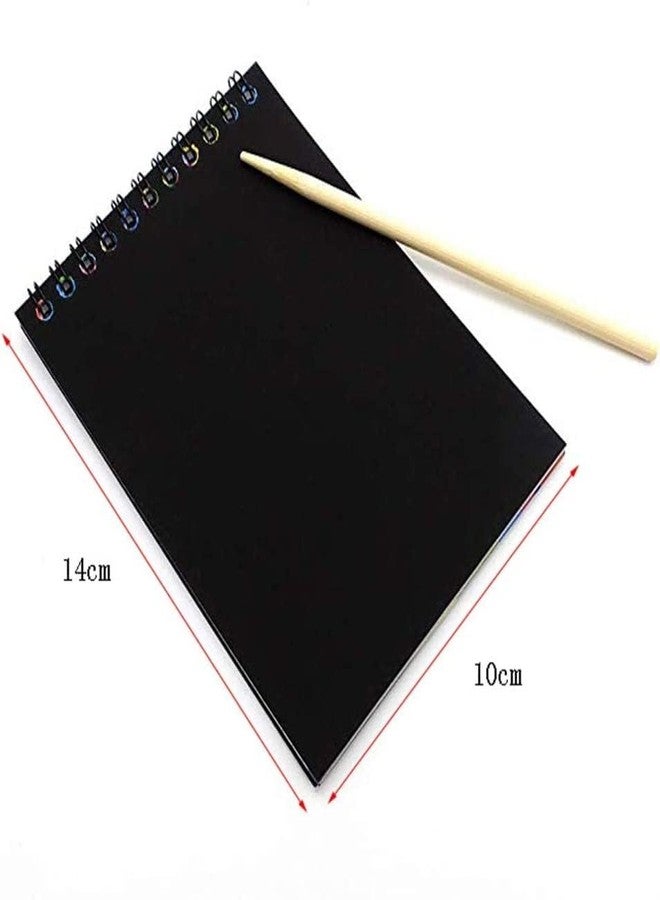 KRAFTMASTERS®A6 Drawing Book 10 Pages Rainbow Scratch Paper Notes Scratch Art Activity Books Scratch Magic Doodle Note Pad for Kids Arts and Crafts Perfect Travel Activity (Pack of 4) - Image 2